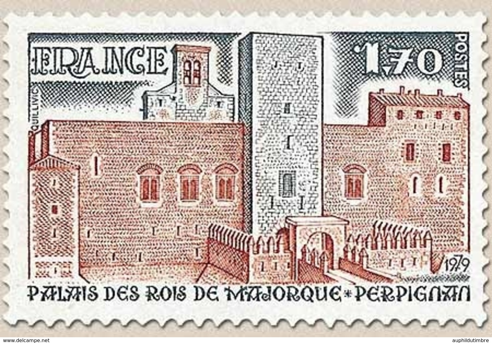 Série Touristique. Palais Des Rois De Majorque 1f.70 Brun-rouge Et Gris-bleu Y2044 - Unused Stamps