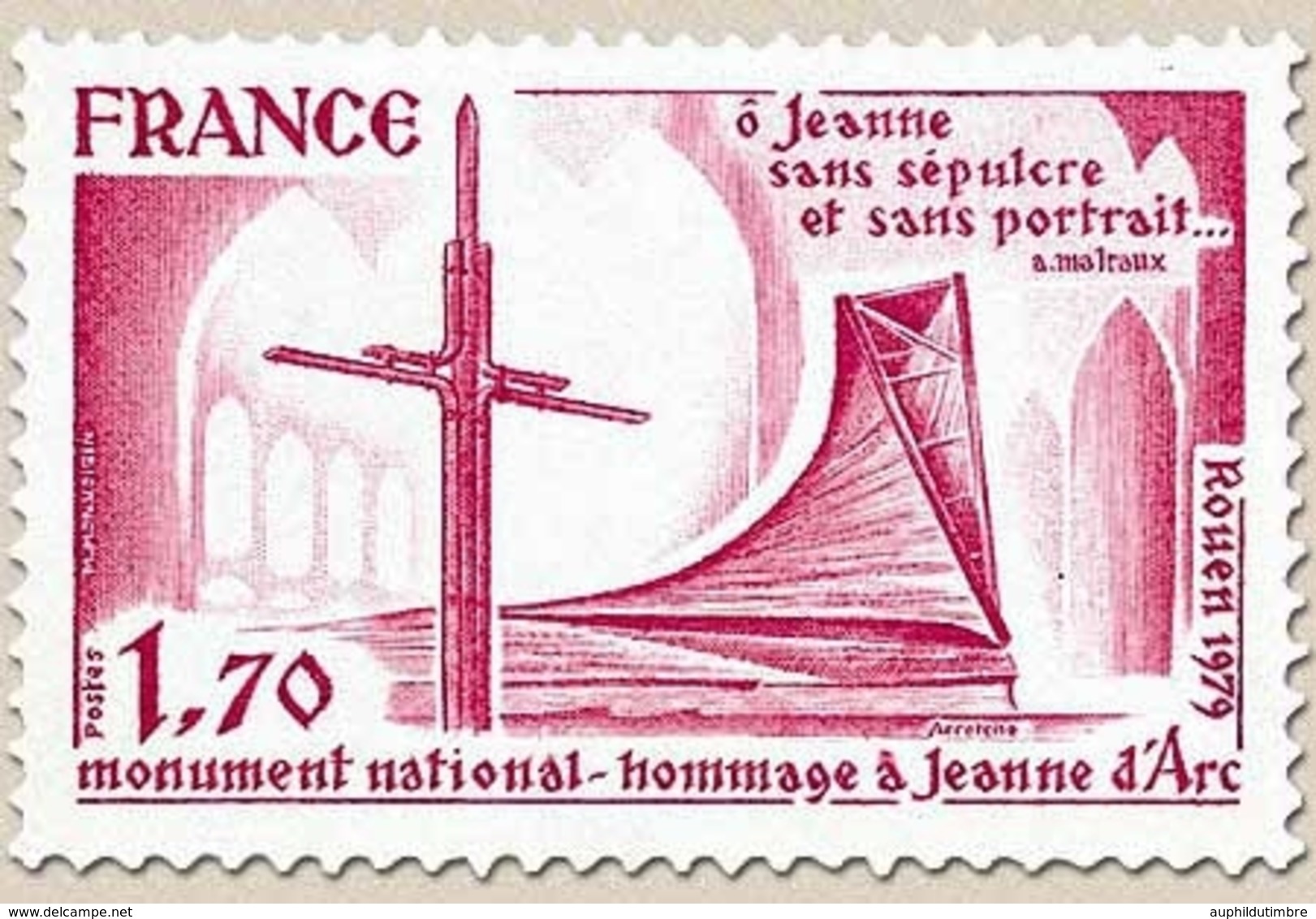 Hommage à Jeanne D'Arc. Monument National. 1f.70 Carmin Y2051 - Neufs