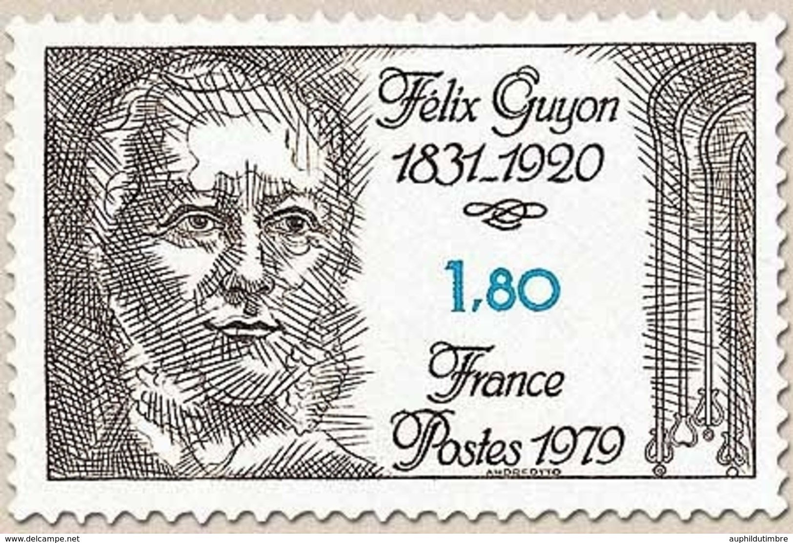 Félix Guyon (1831-1920), Chirurgien Français. Maître De L'école Urologique Française. 1f.80 Brun Et Vert-bleu Y2052 - Unused Stamps