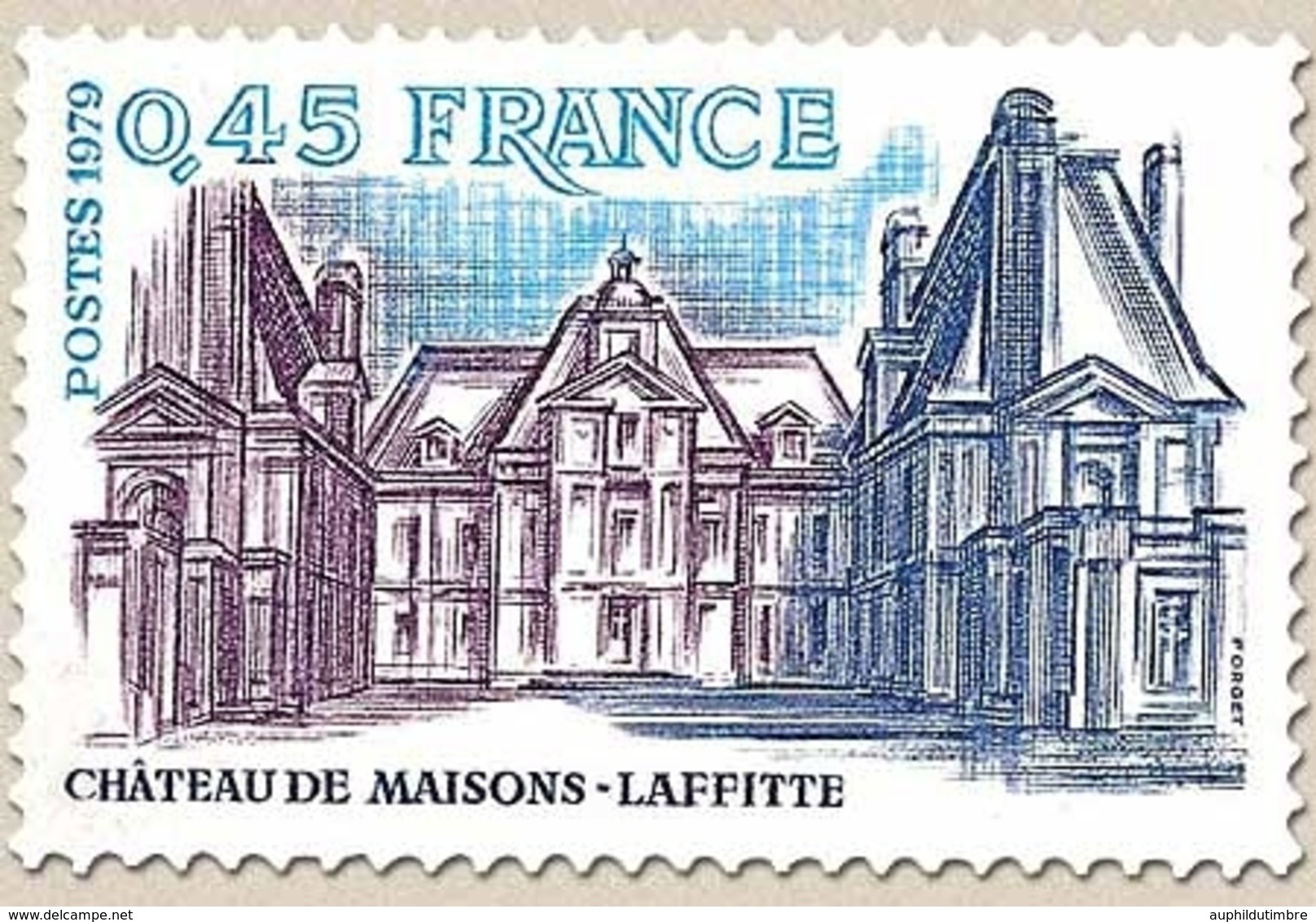 Série Touristique. Château De Maisons-Laffitte  45c. Bleu, Turquoise Et Violet Y2064 - Nuovi