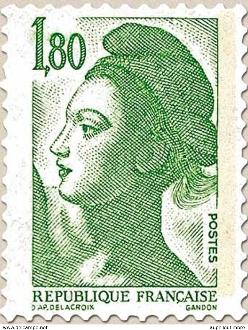 Type Liberté De Delacroix. 1f.80 Vert Y2375 - Unused Stamps