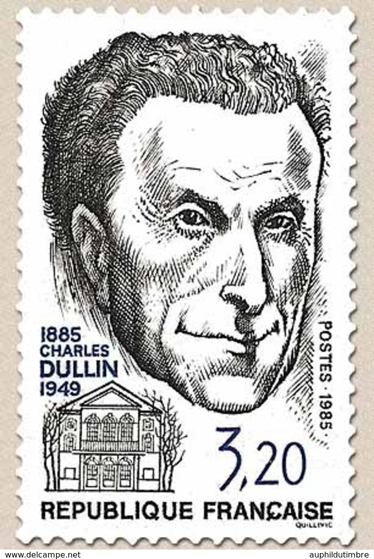 Hommage à Charles Dullin. Portrait. 3f.20 Noir Et Bleu Y2390 - Unused Stamps