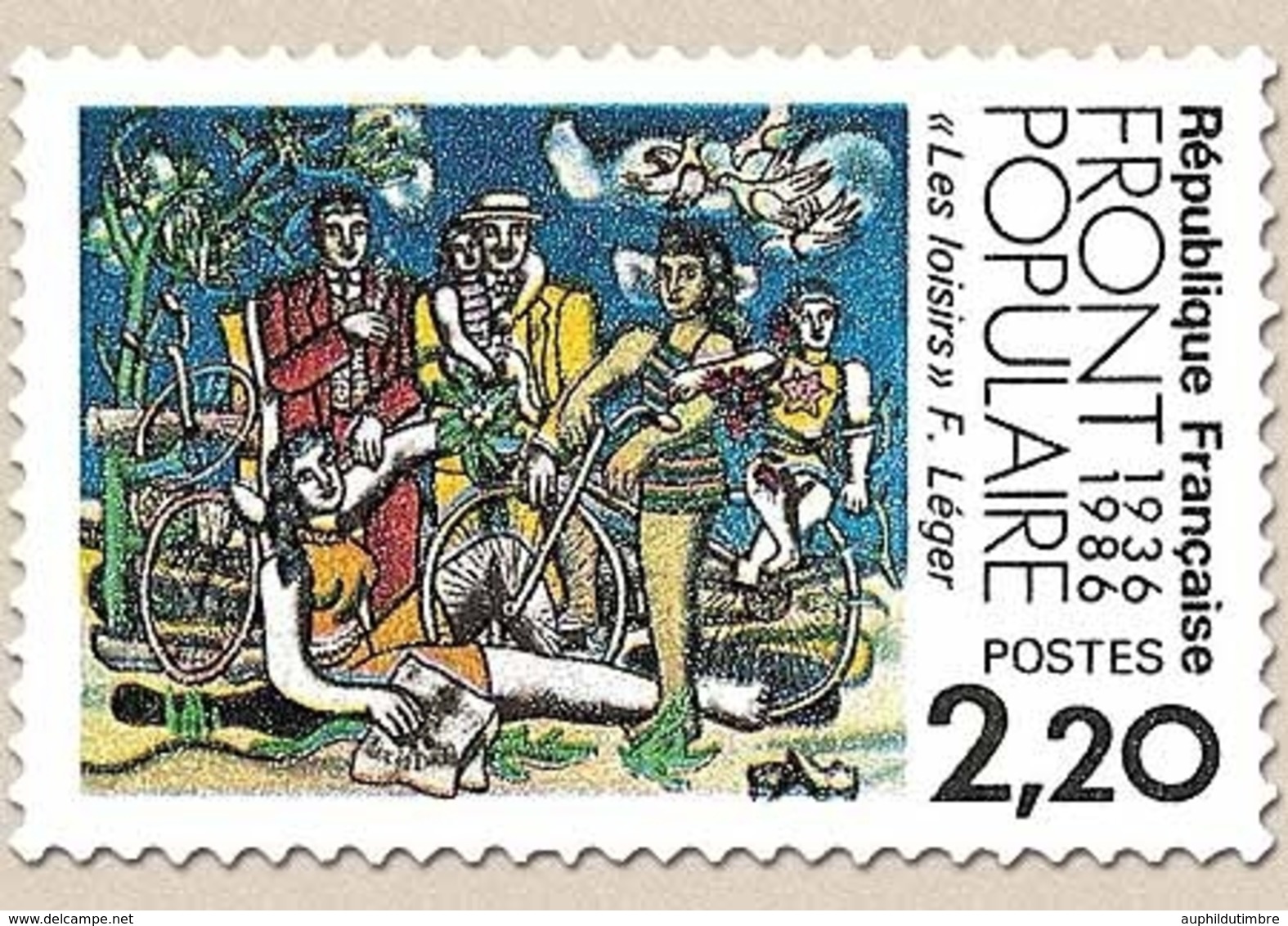 Cinquantenaire Du Front Populaire. Les Loisirs, D'après Fernand Léger. 2f.20 Multicolore Y2394 - Unused Stamps