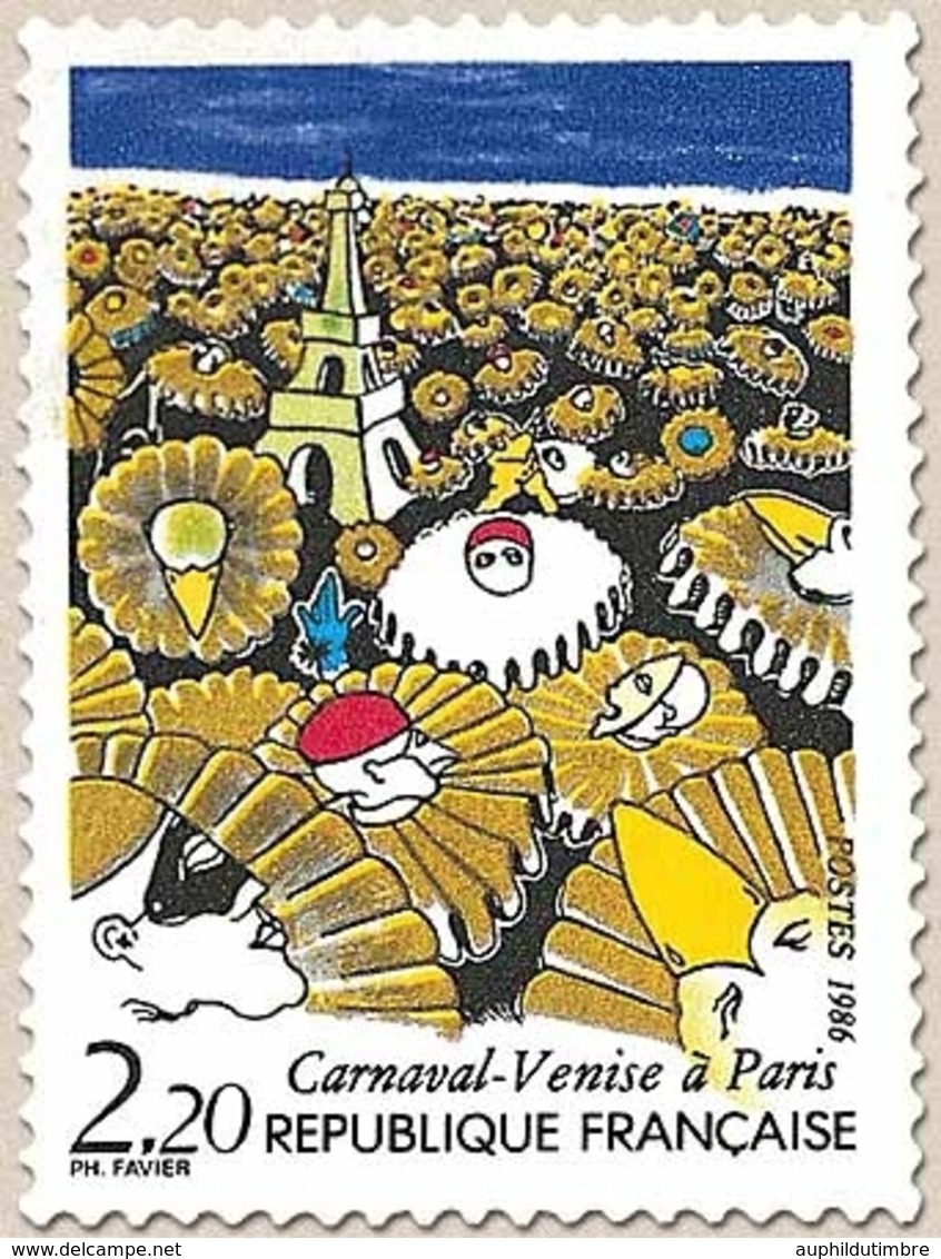 Carnaval. Venise à Paris. 2f.20 Multicolore Et Or (Tour Eiffel Et Masques) Y2395 - Unused Stamps