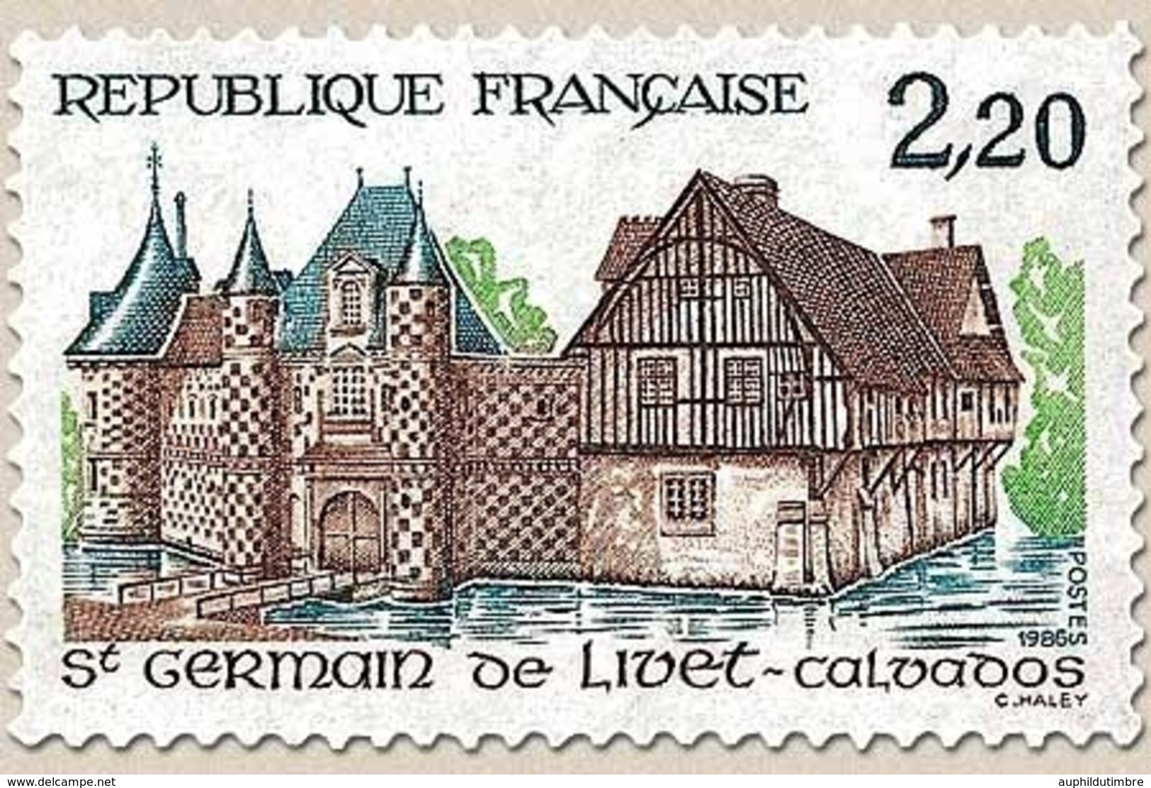 Série Touristique. Manoir Normand, à Saint-Germain De Livet. 2f.20 Brun, Bleu-gris Et Vert Y2403 - Unused Stamps