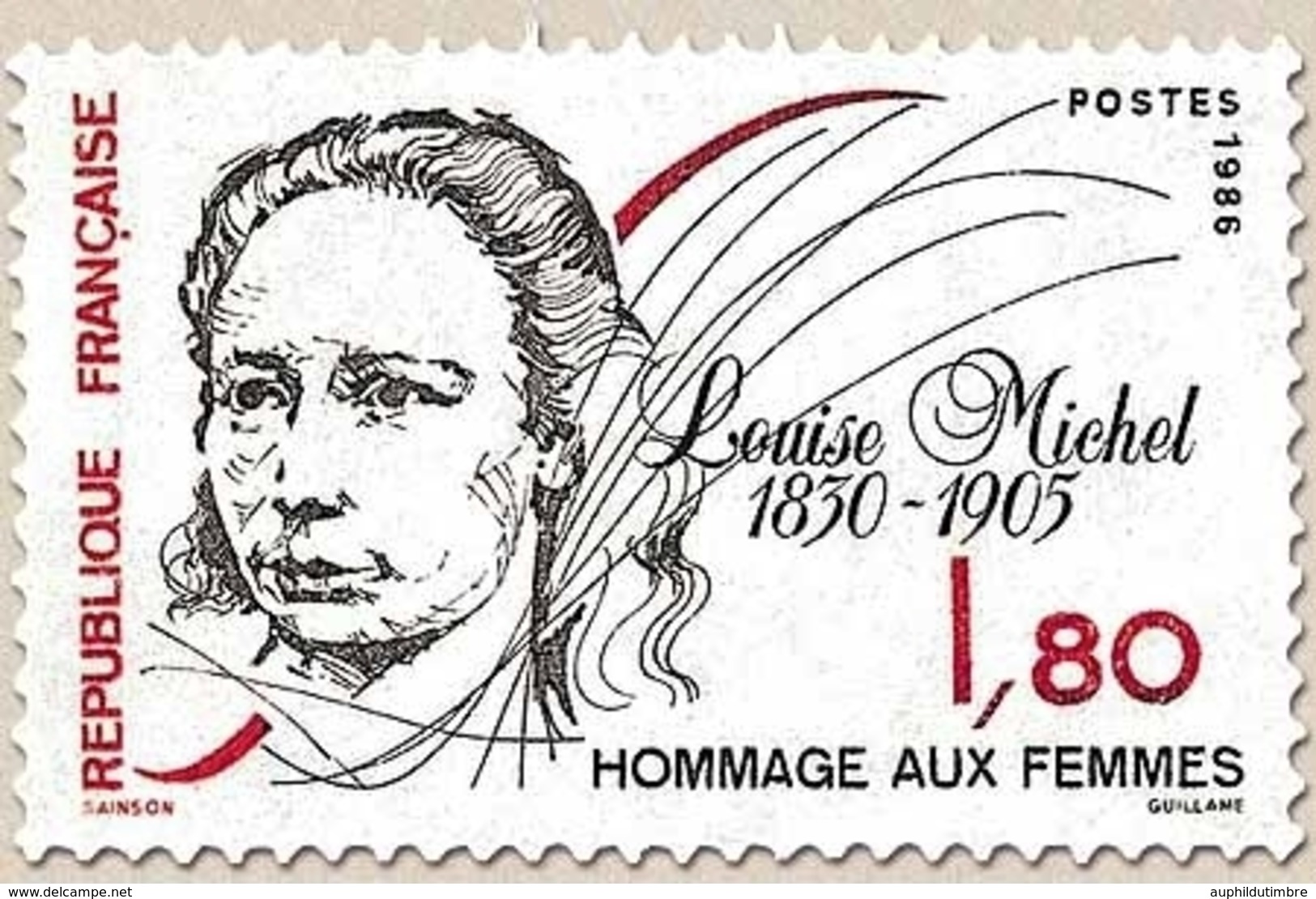 Hommage Aux Femmes. Louise Michel (1830-1905). 1f.80 Noir Et Rouge Y2408 - Unused Stamps