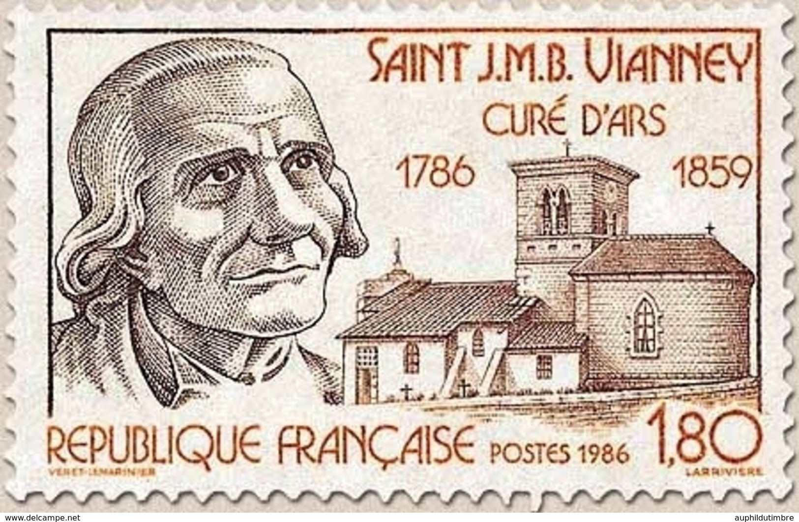 Bicentenaire De La Naissance De Saint J.M.B. Vianney (1786-1859), Curé D'Ars. Portrait Du Saint, Vue De L'église   Y2418 - Unused Stamps