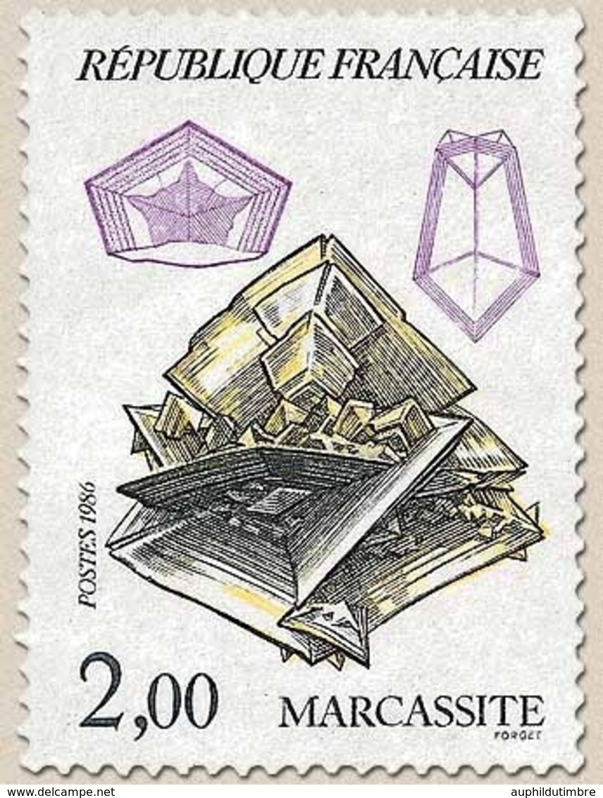 Série Nature De France. Minéraux. Marcassite  2f. Jaune, Noir Et Lilas Y2429 - Unused Stamps