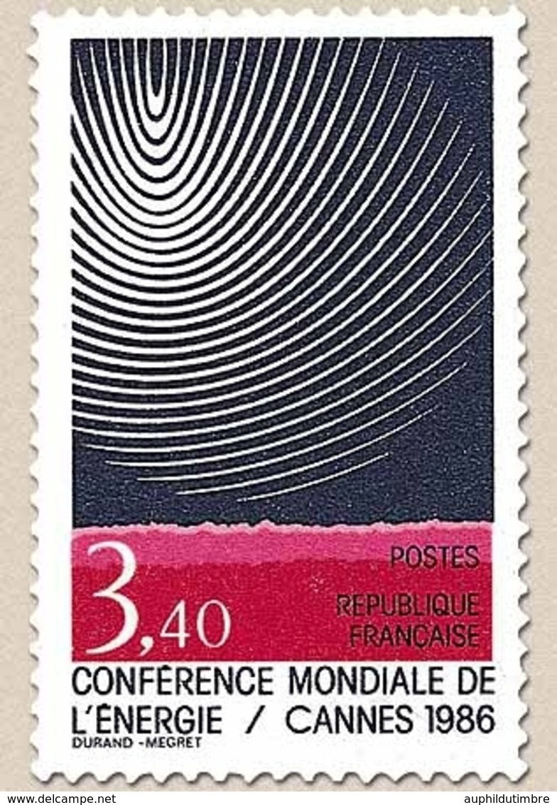 Conférence Mondiale De L'énergie, à Cannes. Symbole  3f.40 Bleu Foncé, Rose Et Rouge Y2445 - Ongebruikt