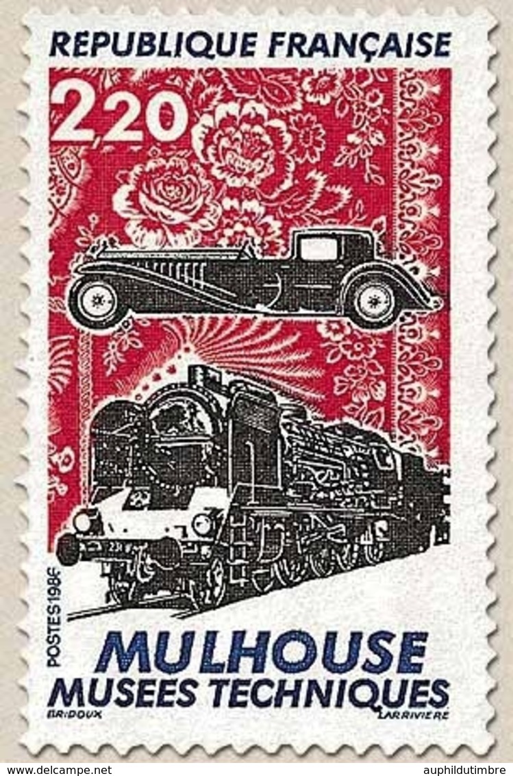 Les Musées Techniques De Mulhouse. Automobile, Locomotive Et étoffe Imprimée  2f.20 Noir, Rouge Et Bleu Y2450 - Ongebruikt