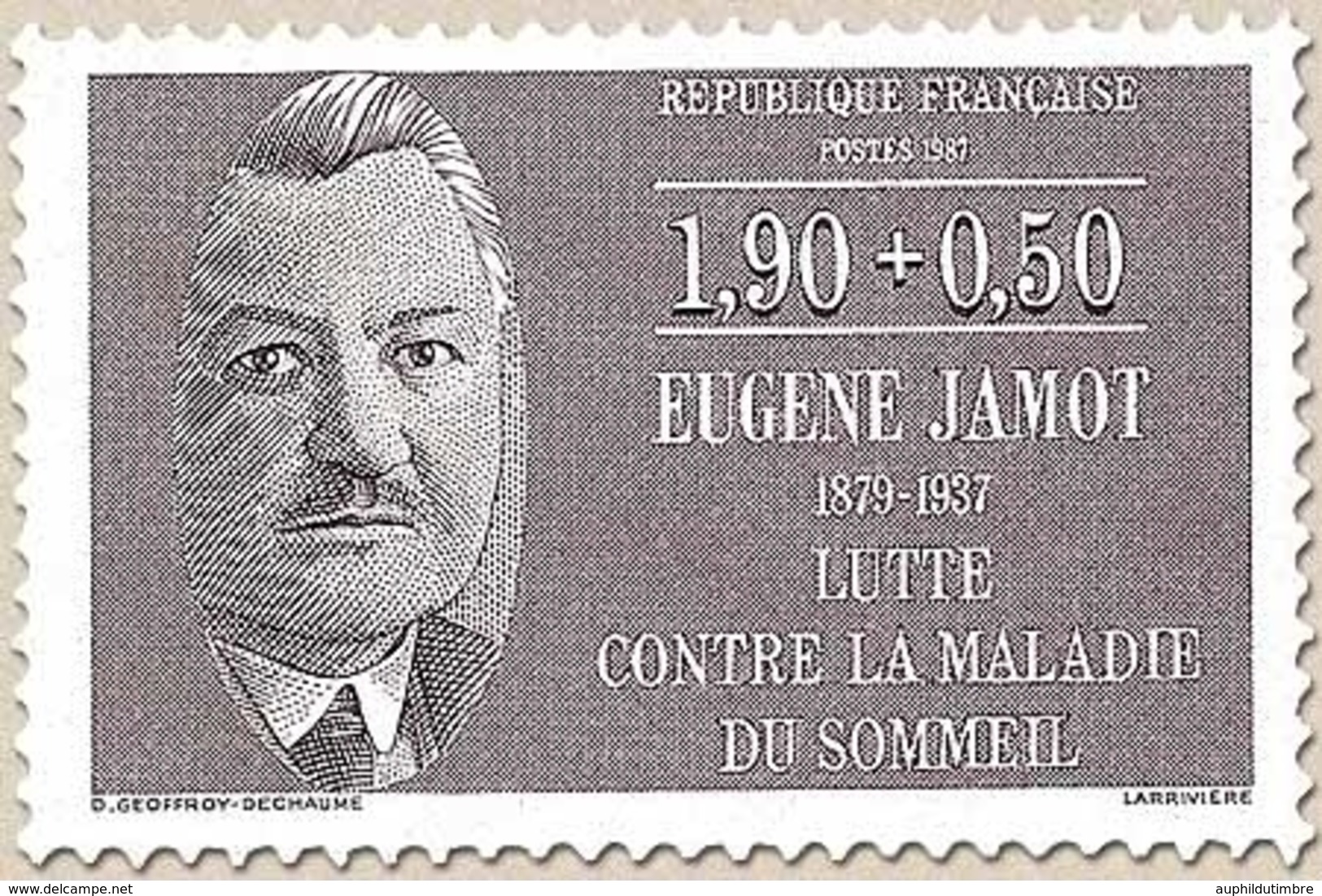 Personnages Célèbres Médecins Et Biologistes. Eugène Jamot, Médecin (1879-1937)  1f.90 + 50c. Violet-brun Y2455 - Neufs