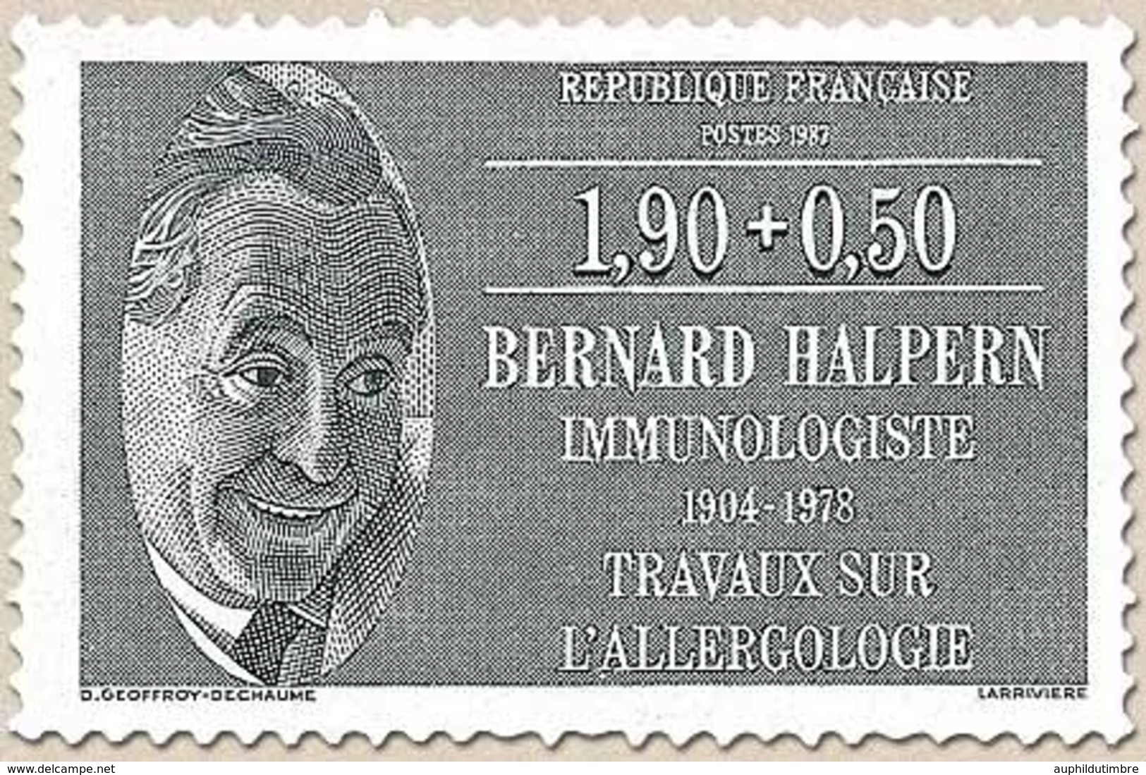 Personnages Célèbres Médecins Et Biologistes. Bernard Halpern (1804-1978)  1f.90 + 50c. Y2456 - Ongebruikt