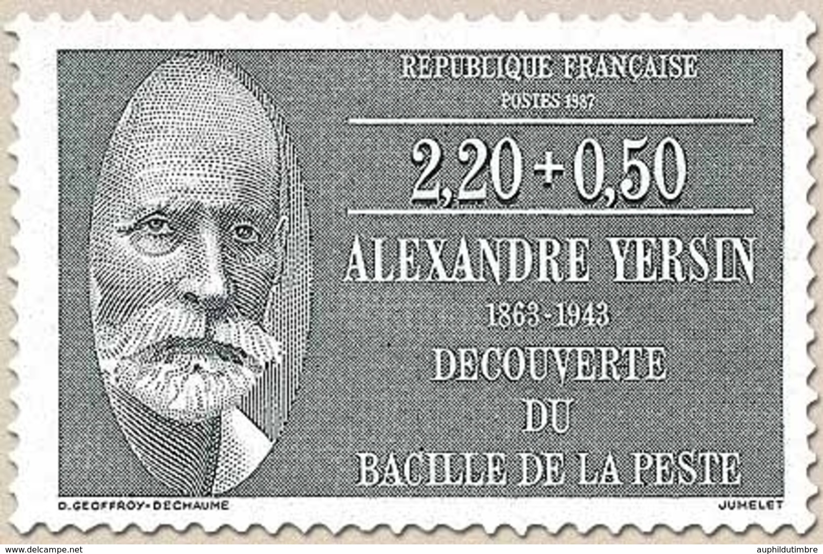 Personnages Célèbres Médecins Et Biologistes. Alexandre Yersin, Microbiologiste (1863-1943)  2f.20 + 50c. Y2457 - Ongebruikt