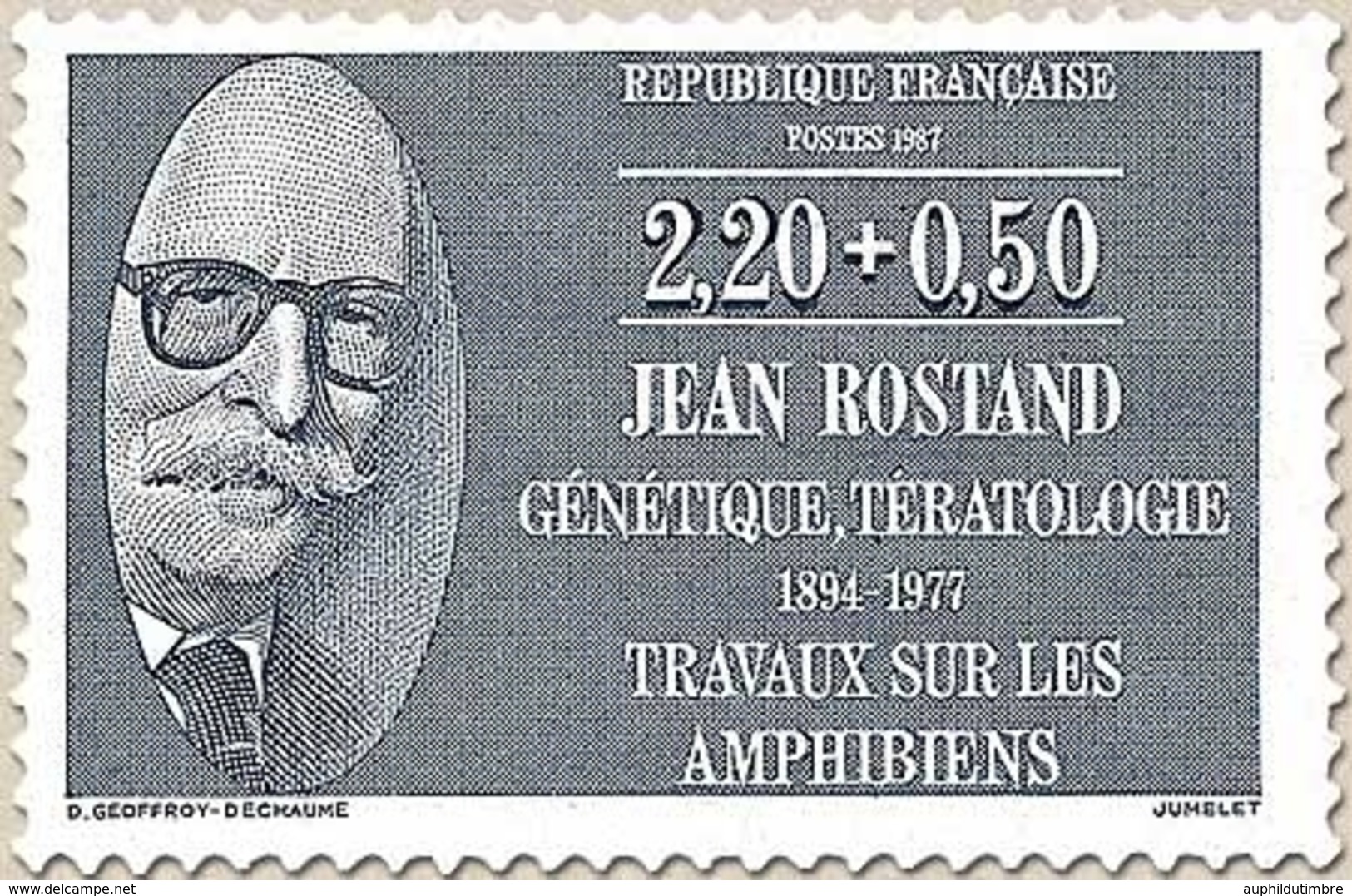 Personnages Célèbres Médecins Et Biologistes. Jean Rostand, Biologiste Et écrivain (1894-1977)  2f.20 + 50c. Y2458 - Neufs