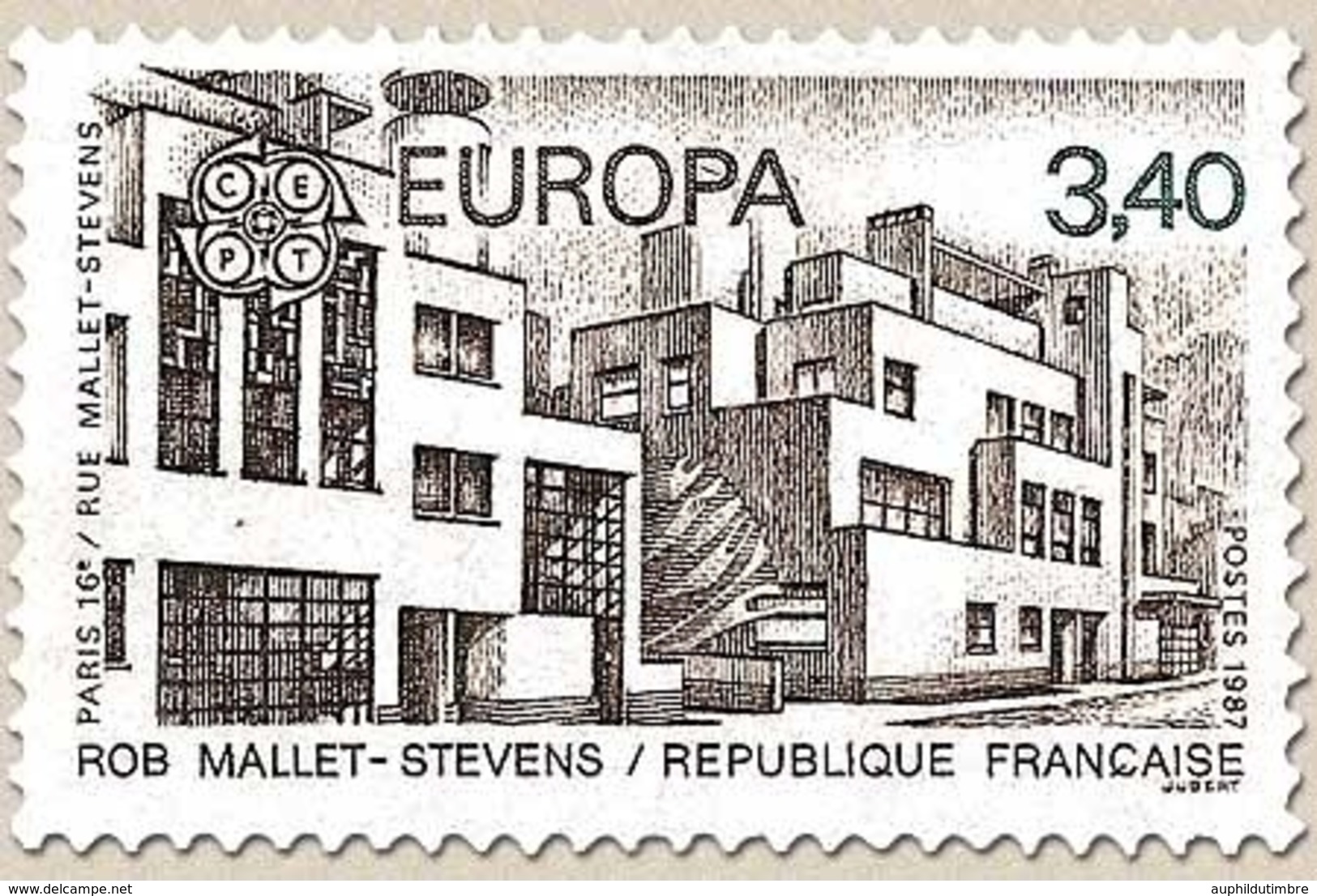 Europa. Architecture Moderne. Rue Mallet-Stevens Paris 16°  3f.40 Brun Et Vert Y2472 - Ongebruikt