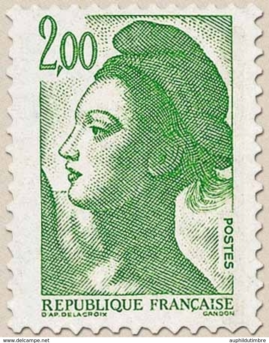 Type Liberté De Delacroix. 2f. Vert Y2484 - Ongebruikt