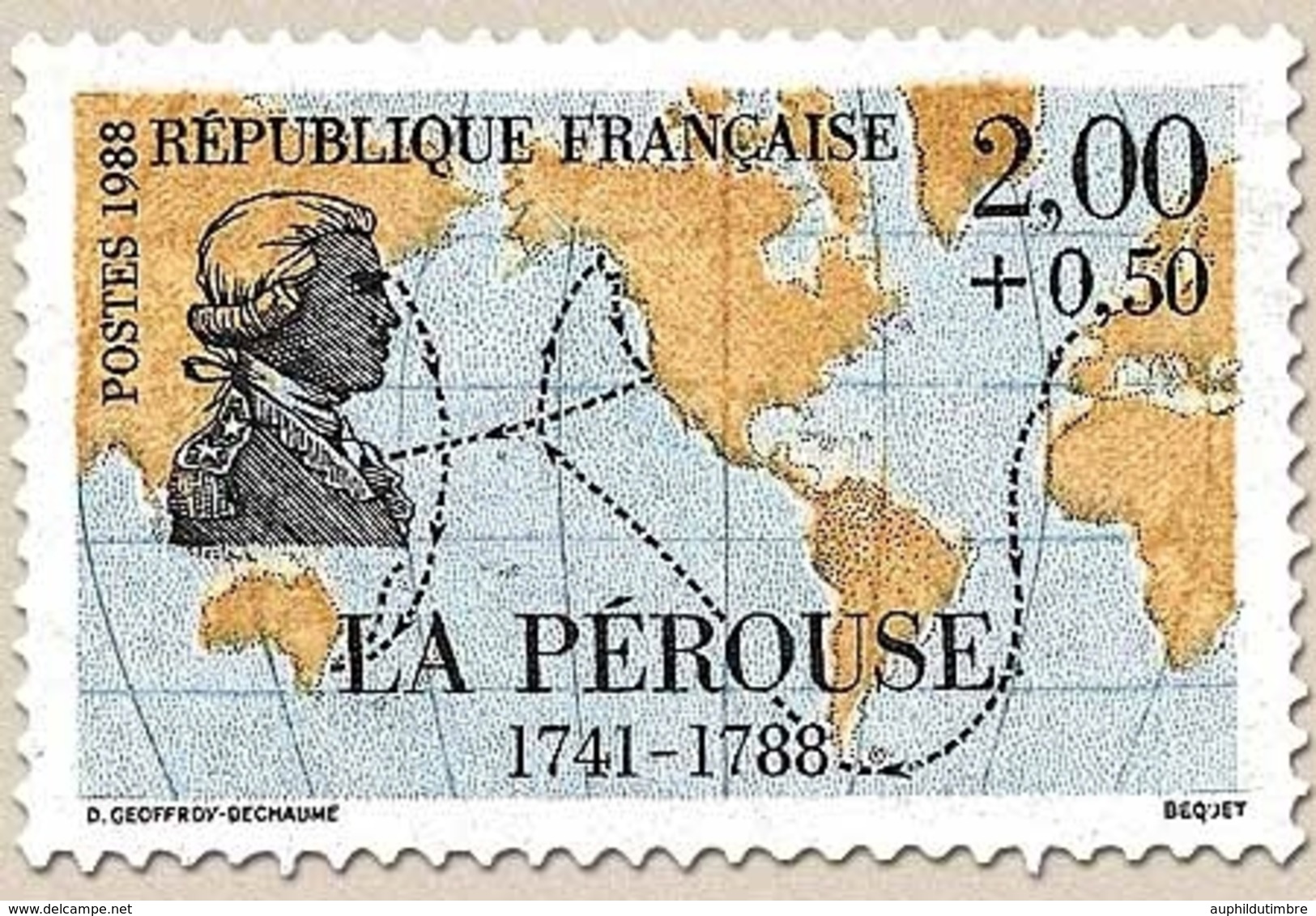 Personnages Célèbres. Grands Navigateurs Français. La Pérouse (1741-1788)  2f. + 50c. Y2519 - Ungebraucht