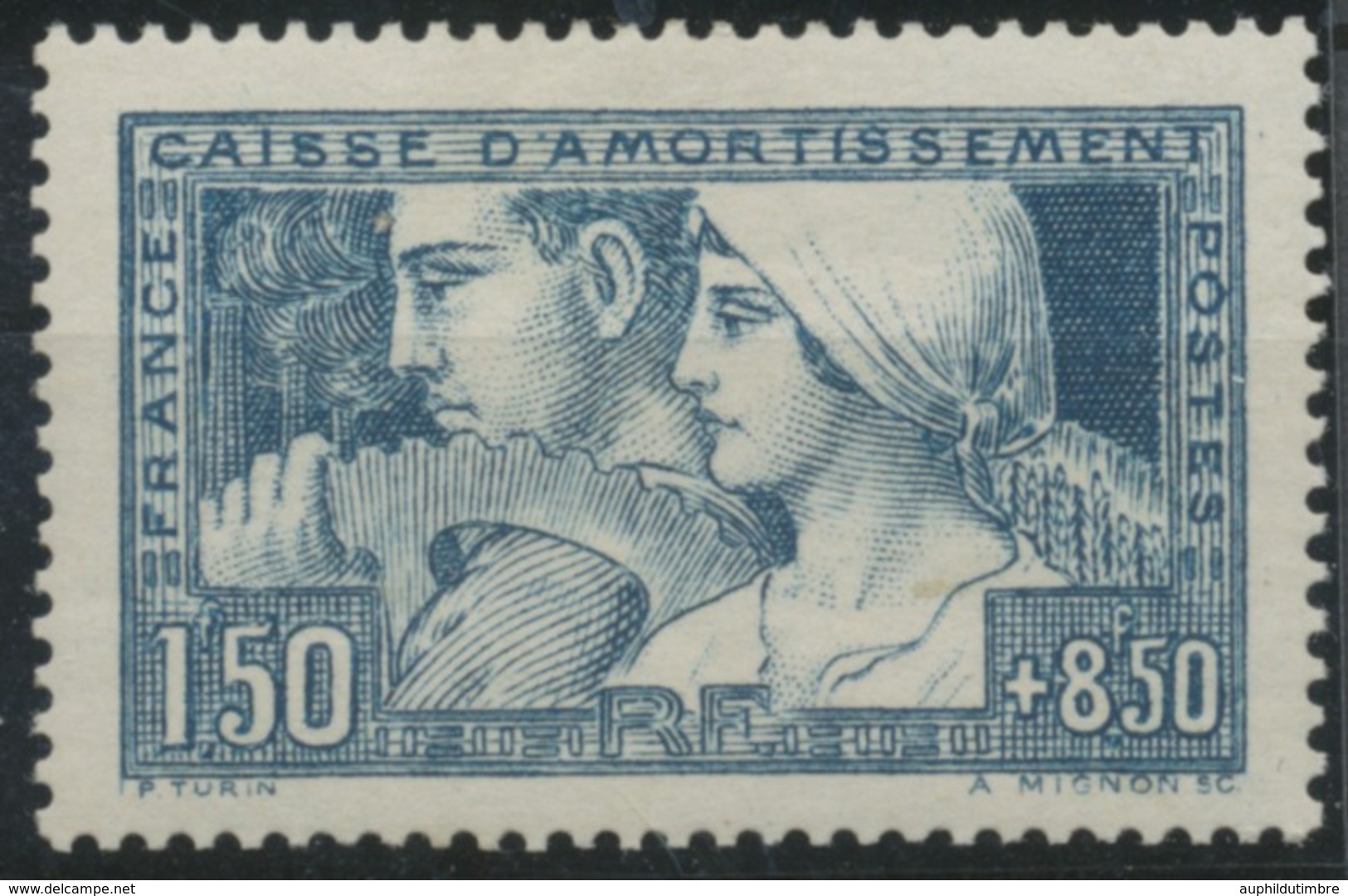 Au Profit De La Caisse D'Amortissement, Type I.  "Le Travail".  1f.50 + 8f.50 Bleu Neuf Luxe ** Y252 - Unused Stamps