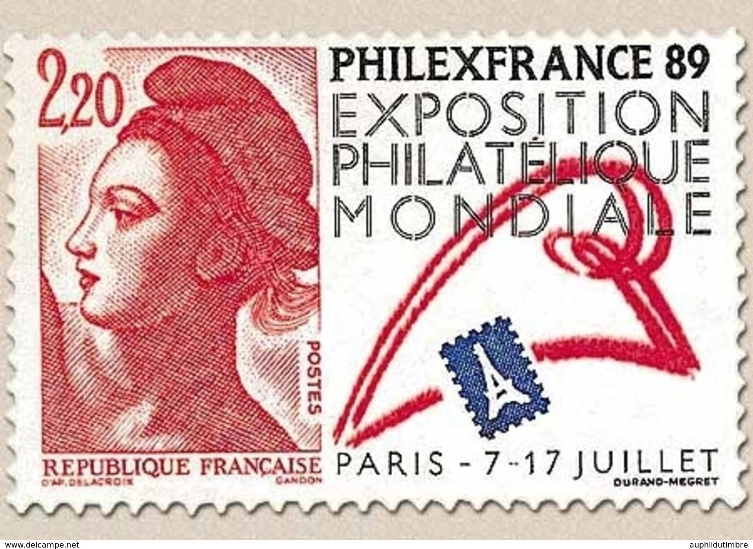 Philexfrance'89. Exposition Philatélique Mondiale, à Paris, Du 7 Au 17 Juillet 1989. 2f.20 Y2524 - Ungebraucht
