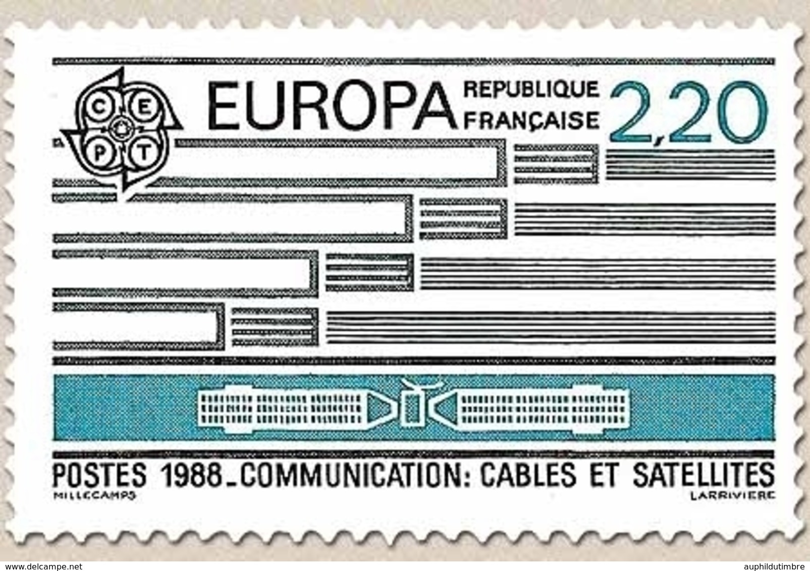 Europa. Transports Et Communication. Câbles Et Satellites 2f.20 Bleu-vert Et Gris Y2531 - Unused Stamps