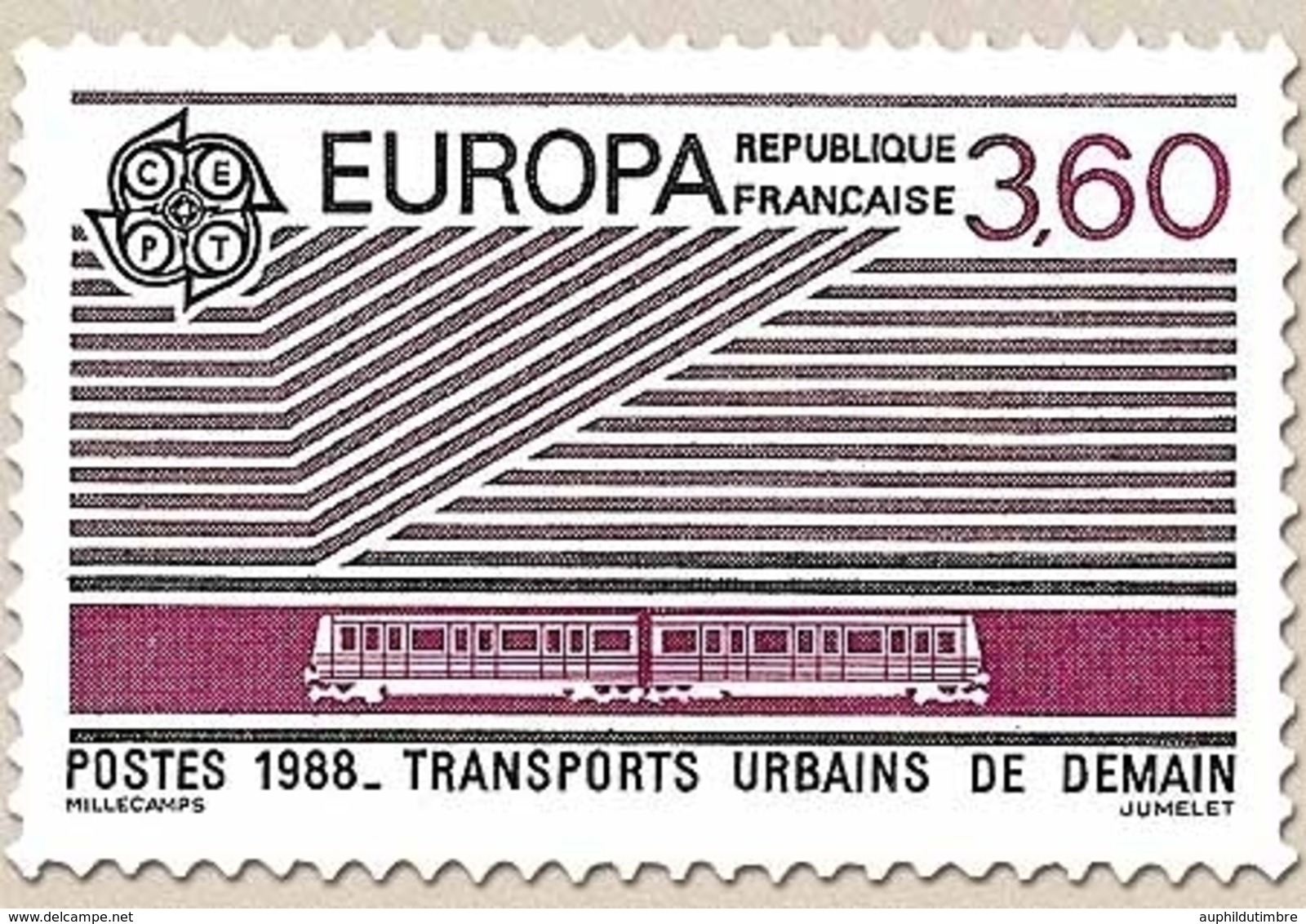 Europa. Transports Et Communication. Transports Urbains De Demain 3f.60 Violet Et Noir Y2532 - Unused Stamps