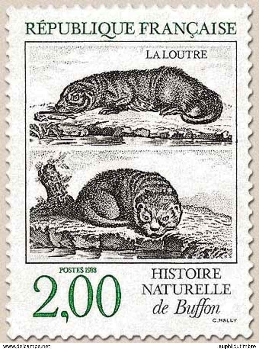 Série Nature De France. Animaux De L'Histoire Naturelle, De Buffon. Loutre  2f. Vert Et Noir Y2539 - Unused Stamps