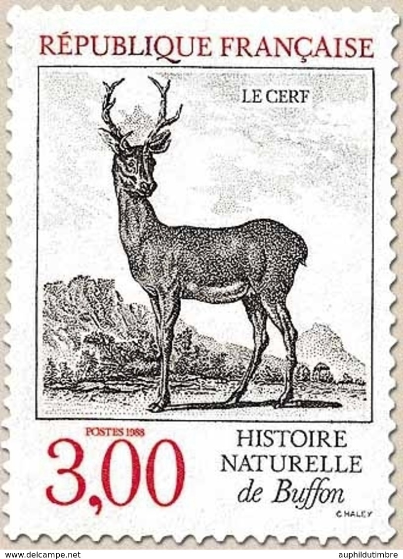 Série Nature De France. Animaux De L'Histoire Naturelle, De Buffon. Cerf  3f. Rouge Et Noir Y2540 - Unused Stamps