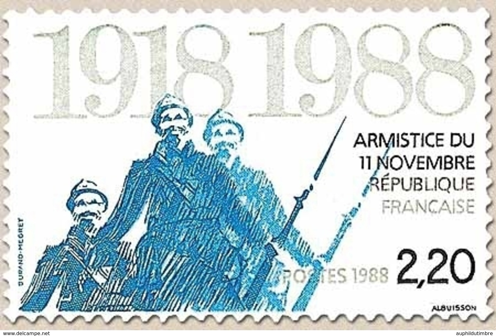 70e Anniversaire De L'Armistice Du 11 Novembre 1918. Soldats Souriants Sortant Des Tranchées 2f.20 Y2549 - Unused Stamps