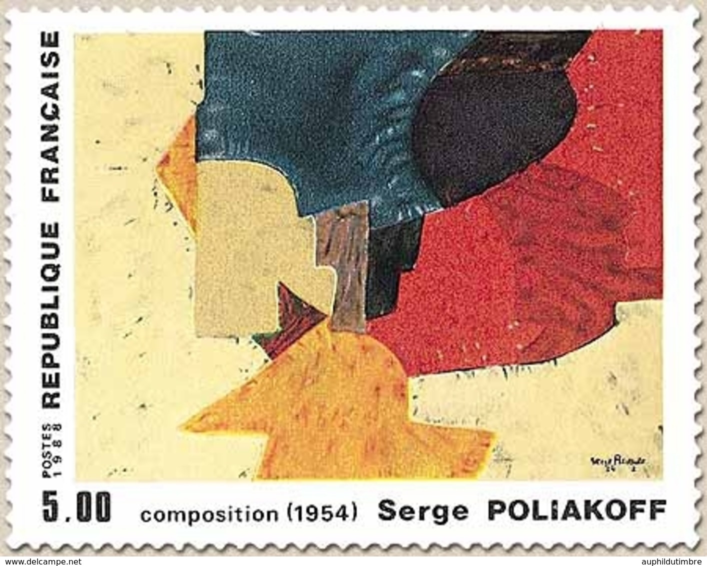 Série Artistique. Composition, De Serge Poliakoff. 5f. Multicolore Y2554 - Unused Stamps