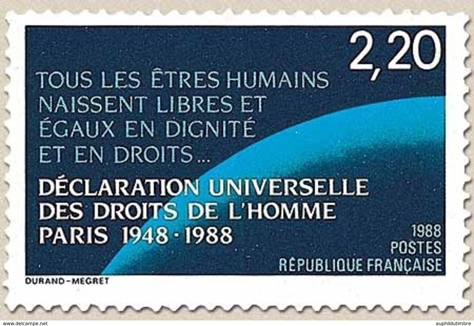 40e Anniversaire De La Déclaration Universelle Des Droits De L'Homme. Article 1er De La Déclaration  2f.20 Y2559 - Unused Stamps