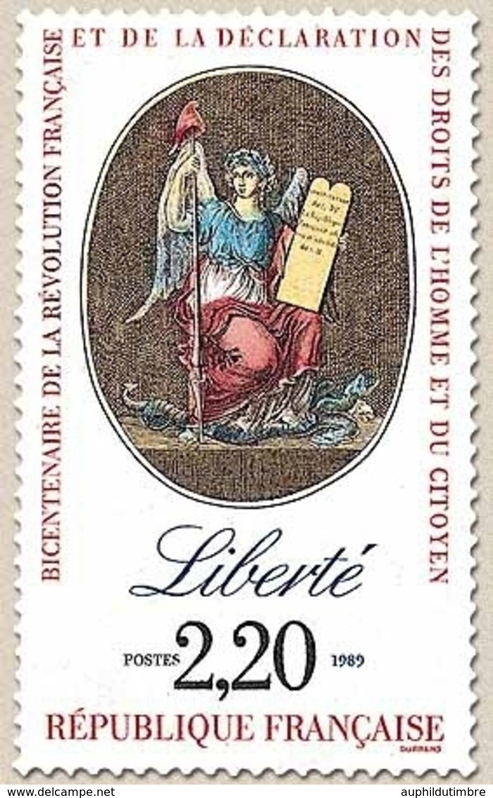 Bicentenaire De La Révolution Et De La Déclaration Des Droits De L'Homme Et Du Citoyen. La Liberté  2f.20 Y2573 - Unused Stamps