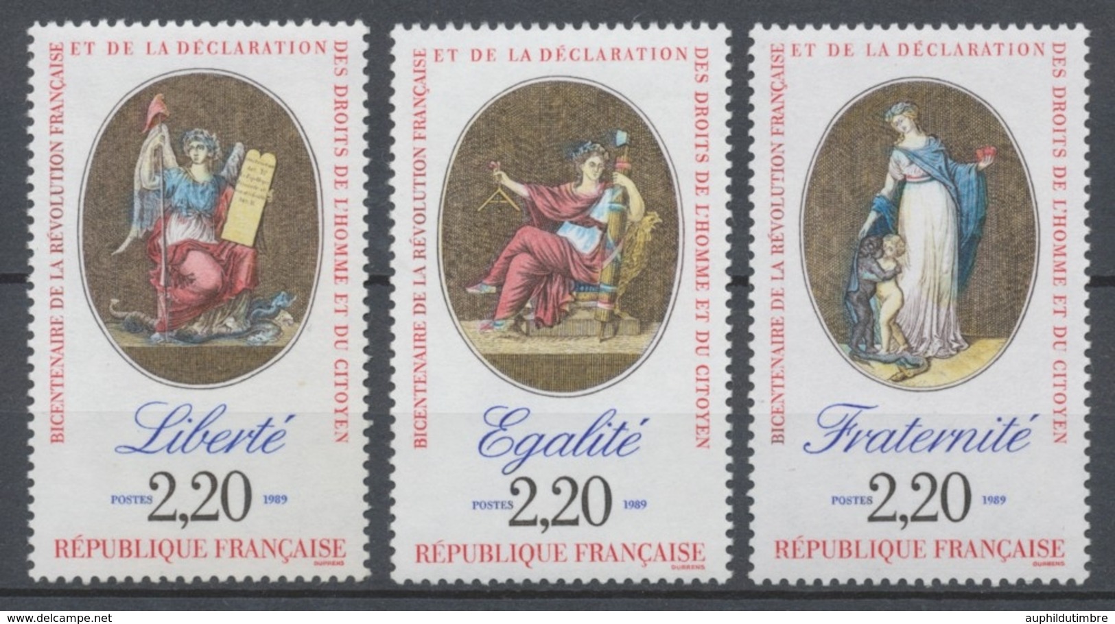 Série Bicentenaire De La Révolution Et De La Déclaration Des Droits De L'Homme Et Du Citoyen. 3 Valeurs Y2575S - Unused Stamps