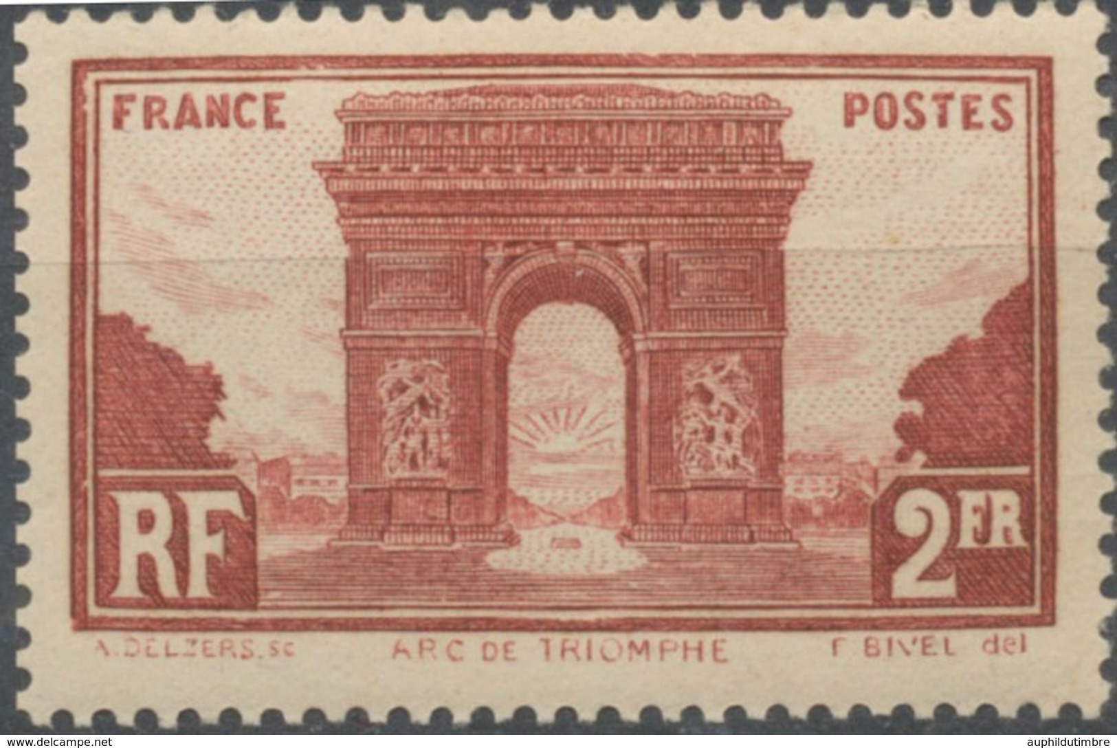 Monuments Et Sites. Arc De Triomphe De L'Etoile. 2f. Brun-rouge Neuf Luxe ** Y258 - Nuevos