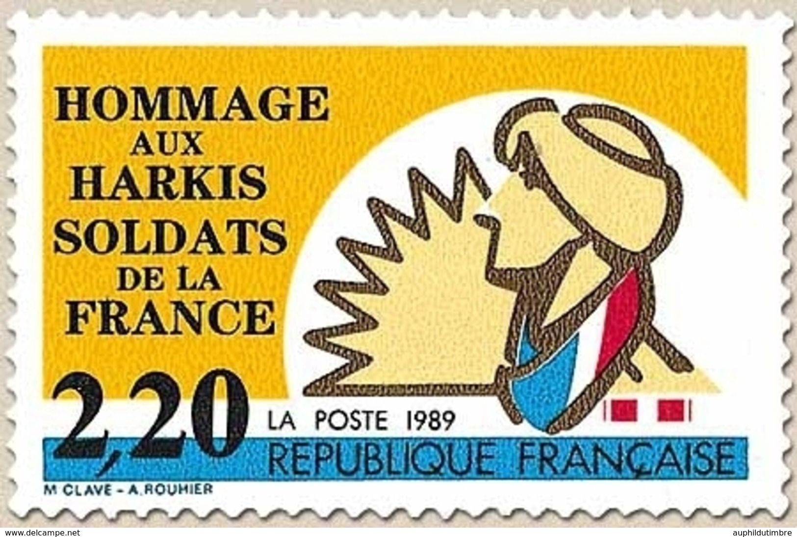 Hommage Aux Harkis, Soldats De La France. Profil D'un Harki  2f.20 Multicolore Y2613 - Unused Stamps