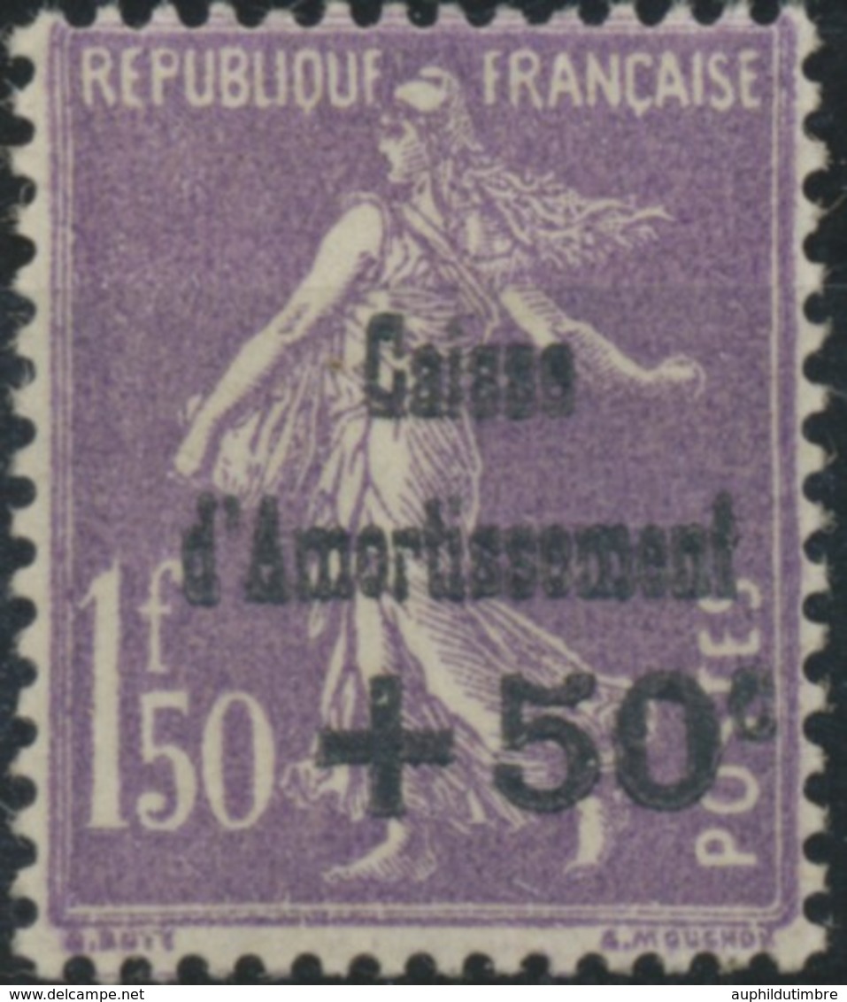 Au Profit De La Caisse D'Amortissement. Types Anciens Surchargés. +50c. Sur 1f.50 (violet) Neuf Luxe ** Y268 - Nuovi