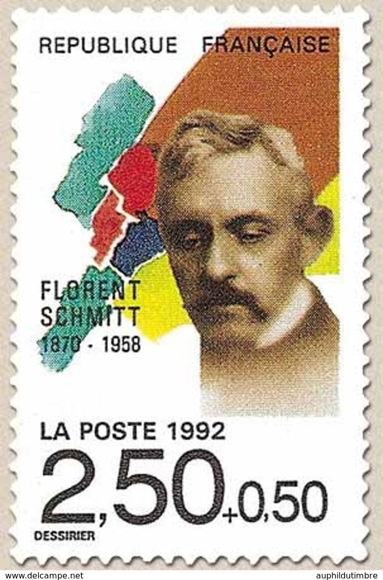 Personnages Célèbres. Musiciens. Florent Schmitt (1870-1958)  2f.50 + 50c. Multicolore Y2749 - Unused Stamps