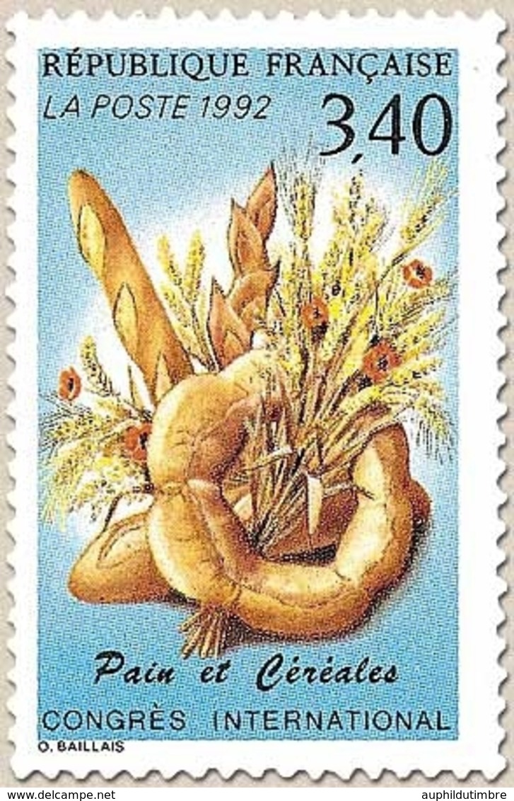Congrès International Des Céréales Et Du Pain. Pains, épis Et Coquelicots  3f.40 Multicolore Y2757 - Unused Stamps