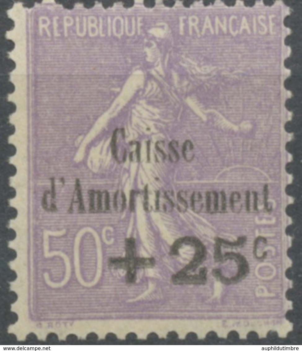 Au Profit De La Caisse D'Amortissement. Types Anciens Surchargés. +25c. Sur 50c. (violet) Neuf Luxe ** Y276 - Unused Stamps