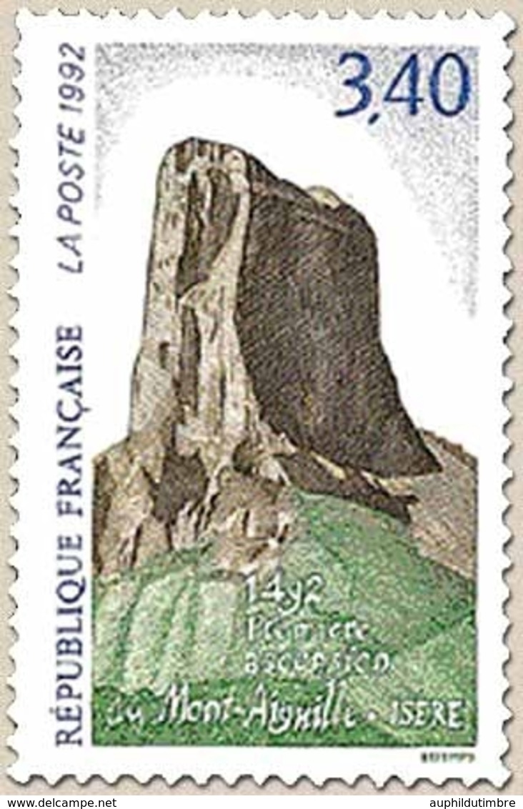 500e Anniversaire De La 1re Ascension Du Mont Aiguille (Isère). Vue Du Mont  3f.40 Brun, Vert Et Bleu Y2762 - Unused Stamps