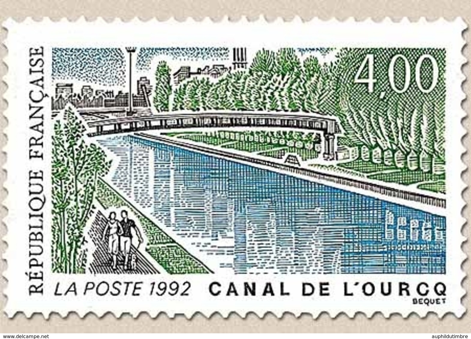 Série Touristique. Le Canal De L'Ourcq. 4f. Vert, Noir Et Bleu Y2764 - Ongebruikt