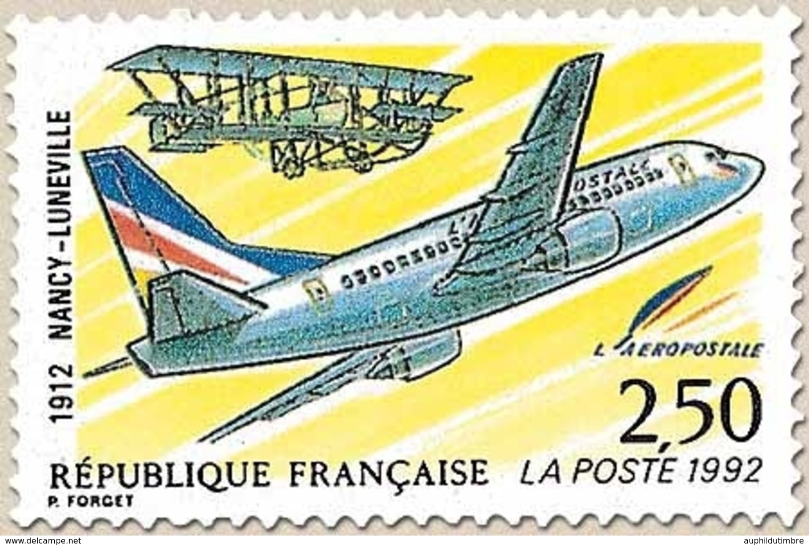 80e Anniversaire De La 1re Liaison Postale Aérienne, Nancy-Lunéville. Avions Ancien Et Moderne En Vol  2f.50 Y2778 - Unused Stamps