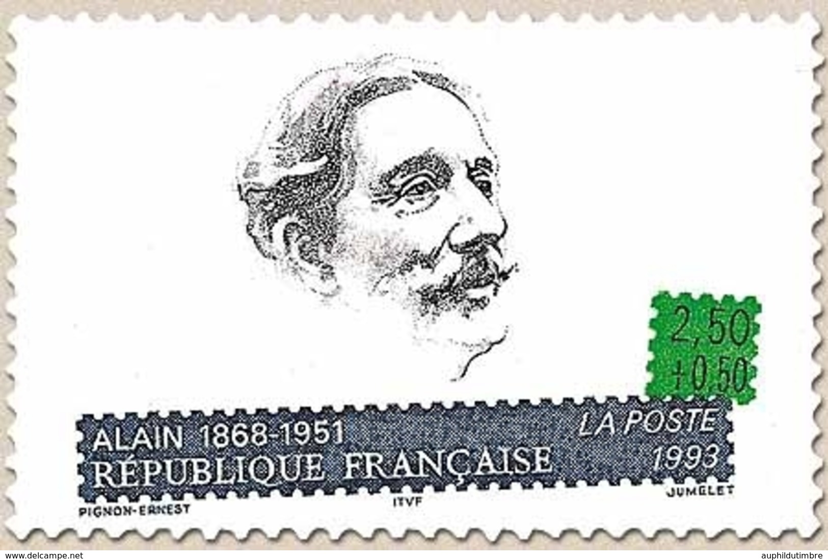 Personnages Célèbres. Ecrivains Français. Emile Chartier, Dit Alain (1868-1951)  2f.50 + 50c. Y2800 - Unused Stamps