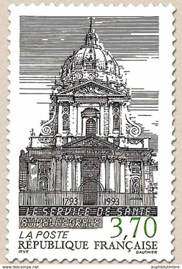 Bicentenaire De L'implantation Du Service De Santé Des Armées Au Val De Grâce. Le Dôme  3f.70 Noir Et Vert Y2830 - Unused Stamps