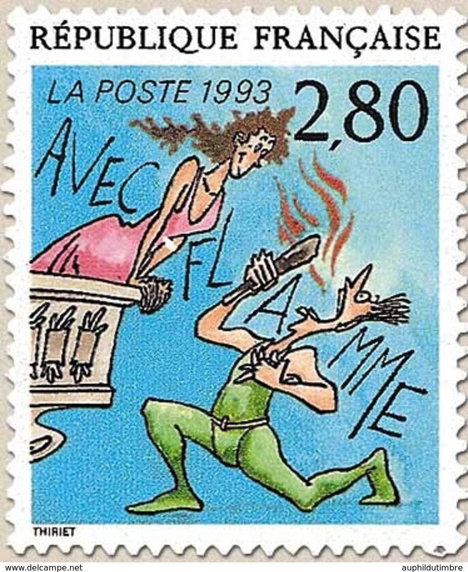 Le Plaisir D'écrire. Avec Flamme, De J.-M. Thiriet. 2f.80 Multicolore Y2840 - Unused Stamps