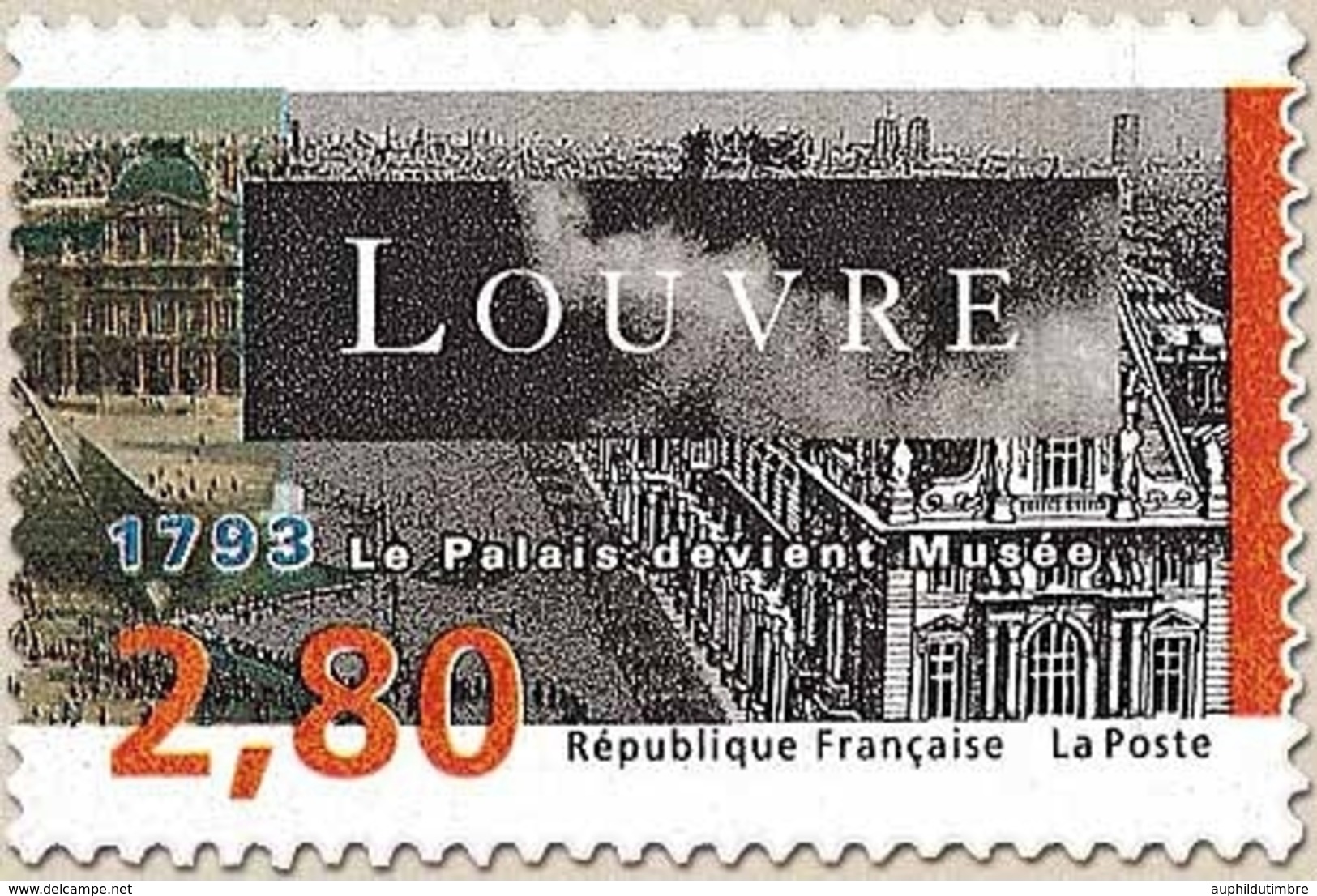 Bicentenaire De La Création Du Musée Du Louvre. 1793 Le Palais Devient Musée 2f.80 Multicolore Y2851 - Ongebruikt