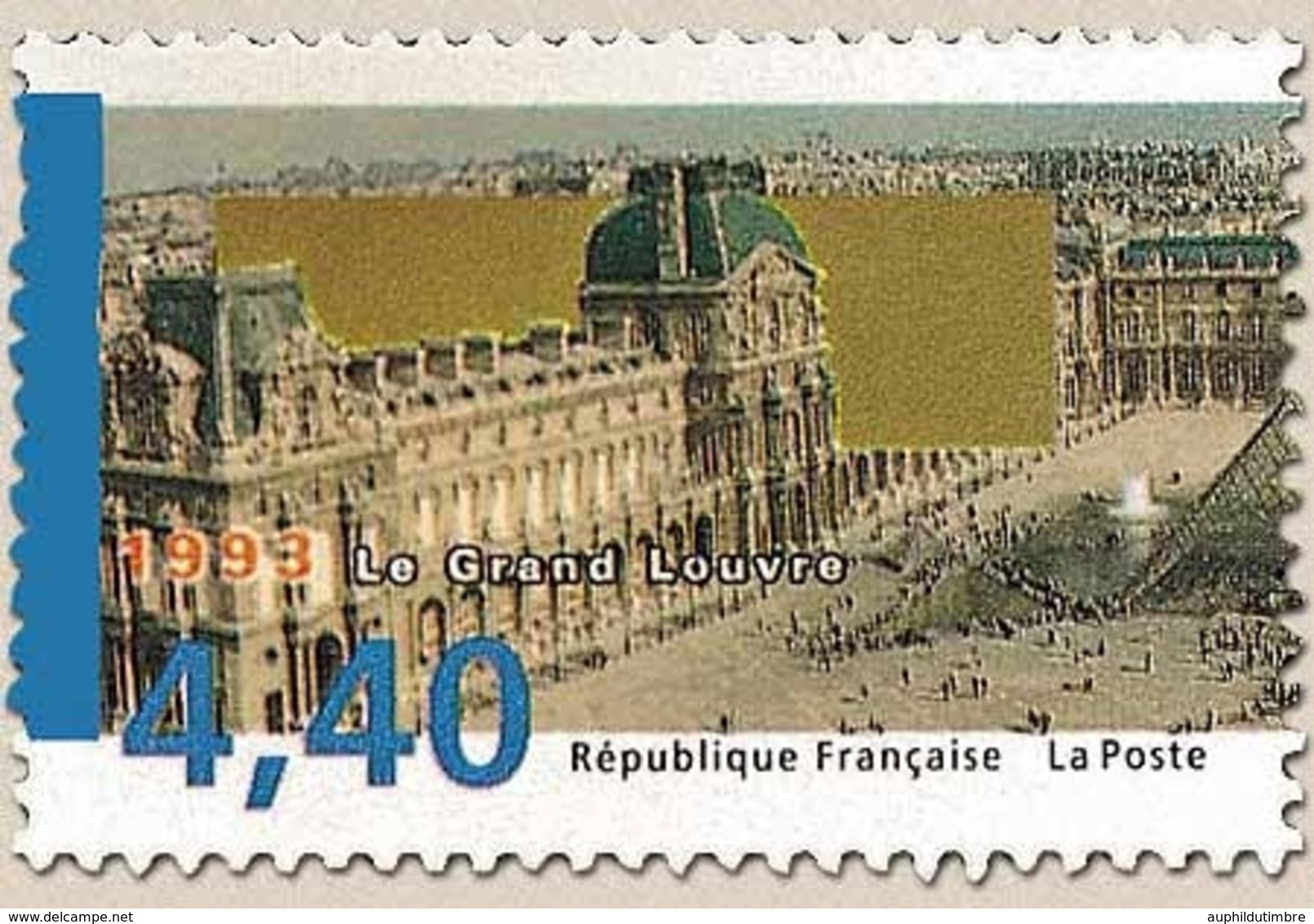 Bicentenaire De La Création Du Musée Du Louvre. 1993 Le Grand Louvre 4f.40 Multicolore Et Or Y2852 - Ongebruikt