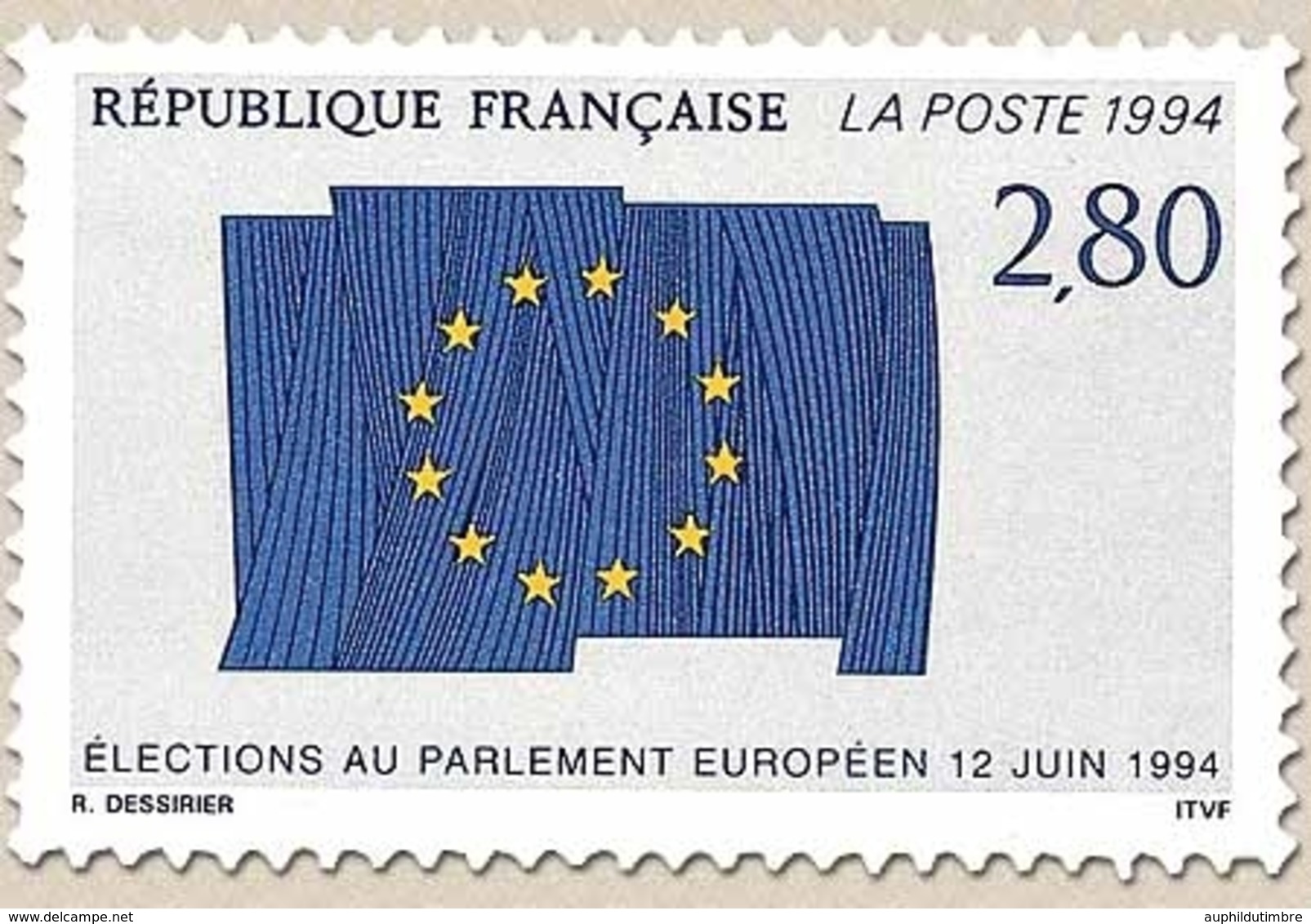 4e élections Au Parlement Européen. Drapeau Européen 2f.80 Gris-bleu Et Jaune Y2860 - Ongebruikt