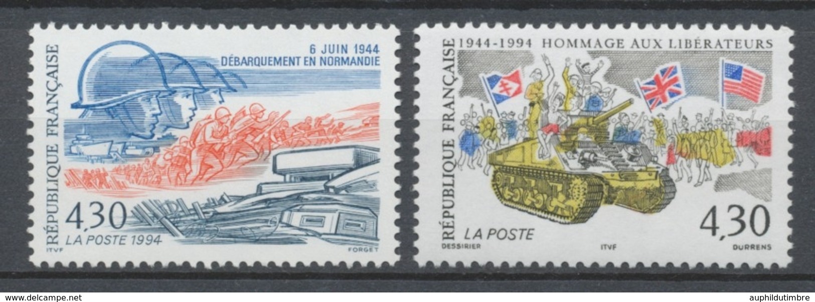 Série 50e Anniversaire Du Débarquement Des Troupes Alliées En Normandie. 2 Valeurs Y2888S - Ongebruikt