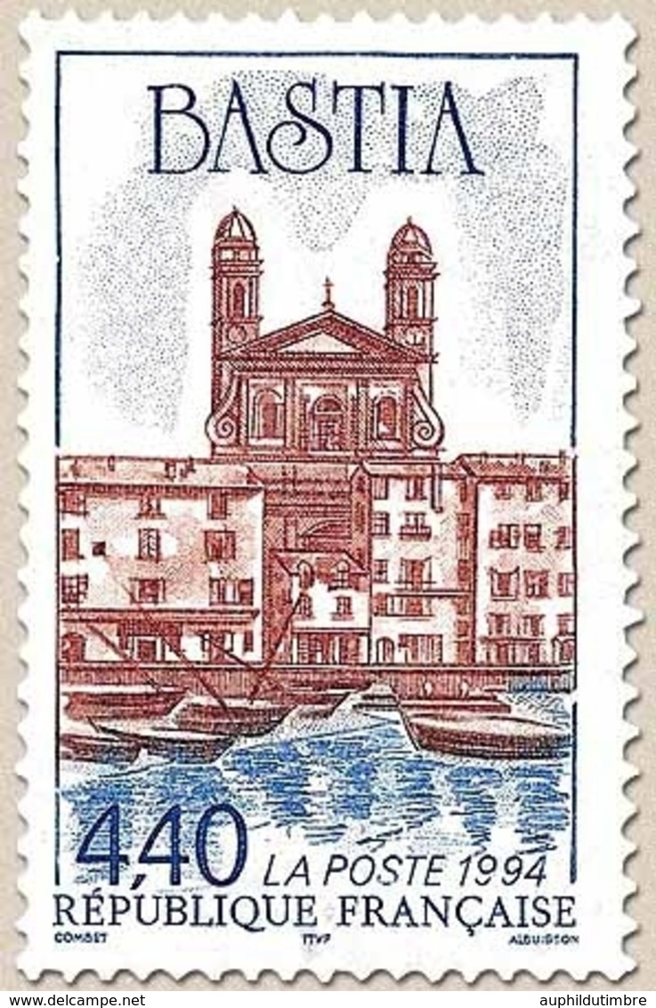 Série Touristique. Bastia. Le Vieux Port Et L'église Saint-Jean-Baptiste  4f.40 Brun Et Bleu Y2893 - Unused Stamps