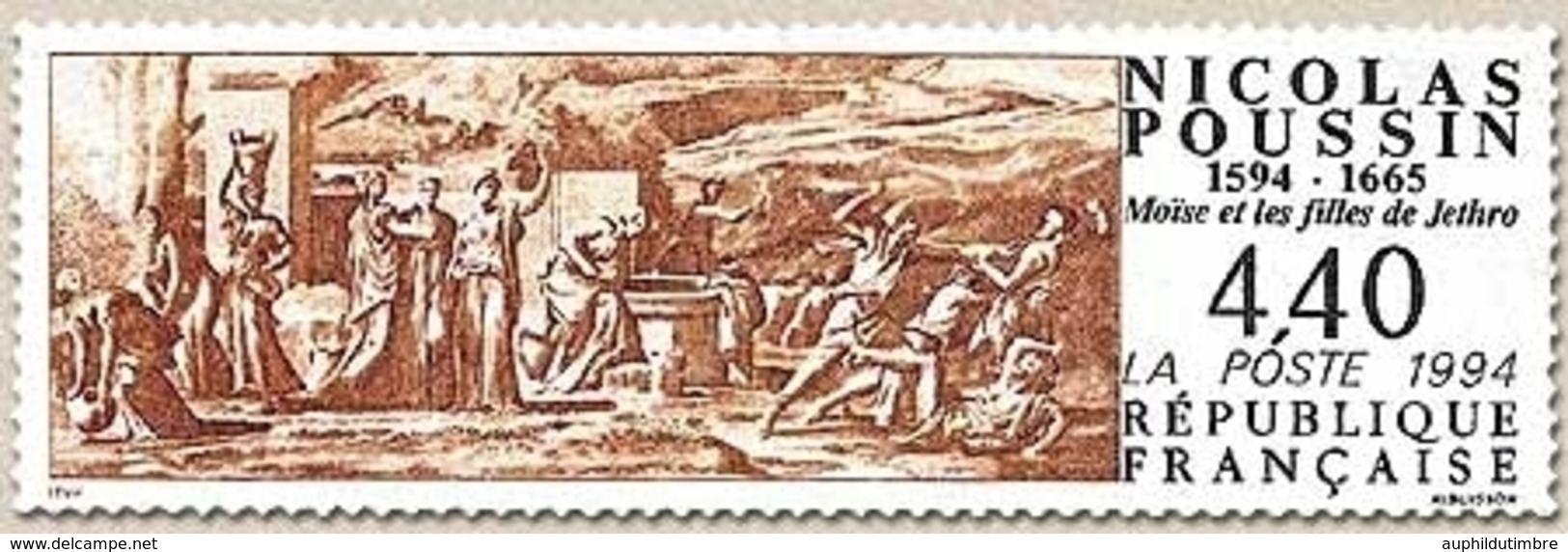 400e Anniversaire De La Naissance De Nicolas Poussin (1594-1665).  Moïse, Filles De Jethro  4f.40 Y2896 - Unused Stamps